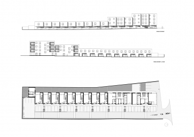 Residential structure Plzenska - Půdorys a pohledy - foto: zerozero