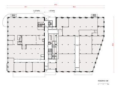 Výrobní a administrativní areál firmy Tescan II. - Půdorys 1NP