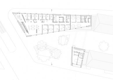 Sídlo nakladatelství Suhrkamp - Půdorys 5.np - foto: Bundschuh Architekten