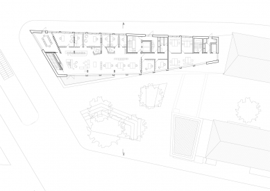 Sídlo nakladatelství Suhrkamp - Půdorys 6.np - foto: Bundschuh Architekten