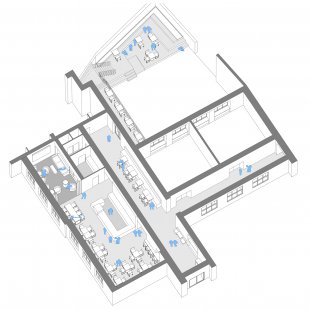 Kavárna Pedagogické fakulty MU - Axonometrie