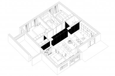 Byt K - Axonometrie - foto: Grau Architekti