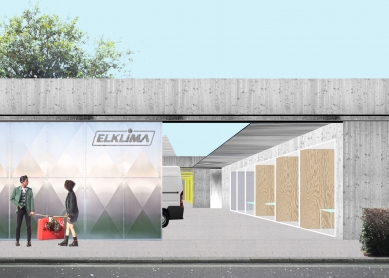 Sídlo firmy Elklima - Koláž přední části - foto: žalský architekti
