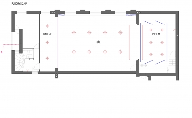Rekonstrukce kulturního domu ve Velaticích - Půdorys 2NP