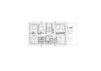 Rekonstrukce chalupy v Jizerských horách - Půdorys patra - foto: SENAA architekti