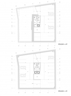Polyfunkčný dom Konventná - Půdorysy 3.pp a 4.pp - foto: Architekti A. BKPŠ
