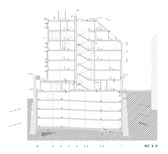 Polyfunkčný dom Konventná - Řez B - foto: Architekti A. BKPŠ