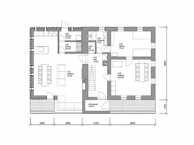 Cottage in Orlické Záhoří - Ground floor layout - foto: Refuel works