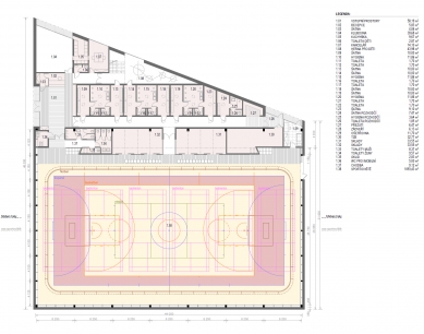 Sportovní hala Svojsíkova - Půdorys 1NP
