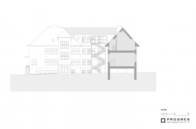 Dostavba základní školy Járy Cimrmana v Lysolajích - Řez - foto: Progres Atelier