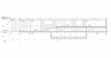 Knihovna a umělecké muzeum univerzity Musashino - Řez - foto: Sou Fujimoto Architects