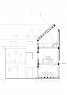 Přístavba kanceláře ve Vysokém Mýtě - Řez A - foto: Prokš Přikryl architekti