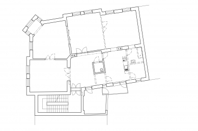 Rekonstrukce bytu v Černých Polích - Půdorys - původní stav