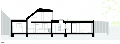 Reconstruction and extension of a house in a former workers' colony - B-B section view