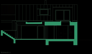 Reconstruction and extension of a house in a former workers' colony - C-C view