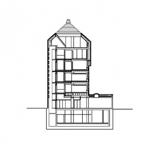 Kanceláře soudního dvora v Benátkách - Příčný řez - foto: C+S Architects