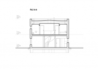 Rodinný dům v Dolních Počernicích - Řez B - foto: 2xpa architektonický ateliér