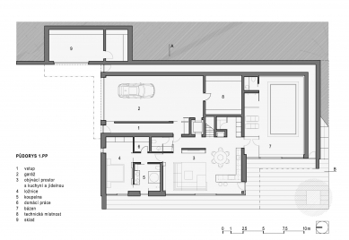 Vila Vlastibořice - Půdorys 1PP