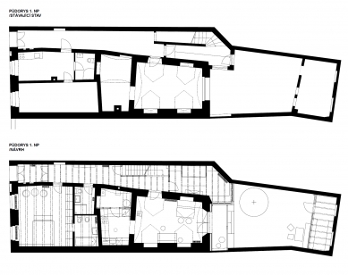 Reconstruction of a family house in Třeboň - Floor plan 1st floor