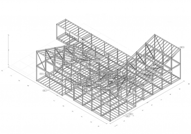 Modular kindergarten Krakow - Axonometrie ocelové konstrukce - foto: Franta Group