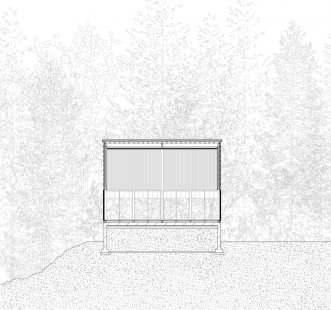 Pracovna Daisen - Podélný řez - foto: Niimori Jamison Architects