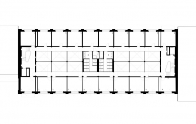 Silo Erlenmatt Renovation - Půdorys patra - foto: Harry Gugger Studio