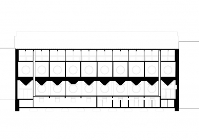 Silo Erlenmatt Renovation - Podélný řez - foto: Harry Gugger Studio