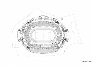 Japan National Stadium - Půdorys 2.np - foto: © Taisei Corporation, Azusa Sekkei Co., Ltd., Kengo Kuma and Associates Joint Venture