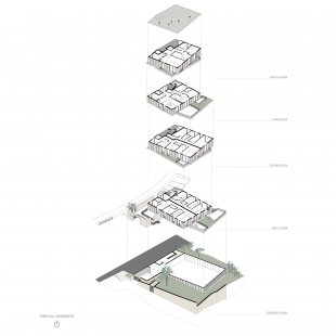 Residential building Torre 261 - Rozložená axonometrie - foto: Just an Architect