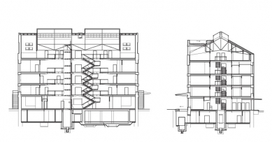 Rekonstrukce bývalé kotelny na administrativní budovu - řezy - foto: Atelier ANTA