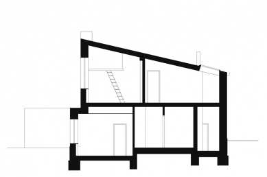 Rekreační rodinný dům Pouště - řez - foto: ZNAMENÍ ČTYŘ - architekti