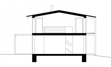 Rodinný dům v Rudné u Prahy - Příčný řez - foto: © Projektil architekti
