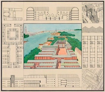 Sociální bytovky na Giudecce - Soutěžní návrh - foto: Aldo Rossi