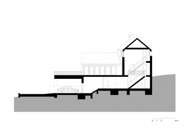Novostavba rodinného domu v Liboci - Řez - foto: Pavel Hnilička Architects+Planners