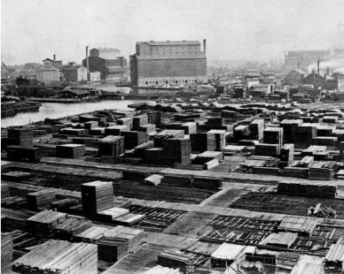 American Framing - Chicago Lumberyard, 1870 - foto: Chicago History Museum