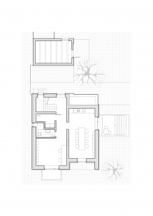 Rekonstrukce rodinného domu Šaľa - Půdorys 1.pp - foto: Bakyta Architekti