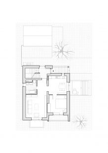 Rekonstrukce rodinného domu Šaľa - Půdorys 1.np - foto: Bakyta Architekti