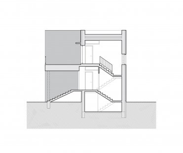 Rekonstrukce rodinného domu Šaľa - Řez - foto: Bakyta Architekti