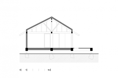 Dřevěný dům pod Červenou roklí - Řez