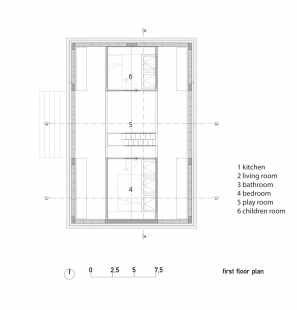 Compact Karst House - Půdorys patra - foto: dekleva gregoric architects