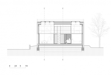 Compact Karst House - Podélný řez - foto: dekleva gregoric architects