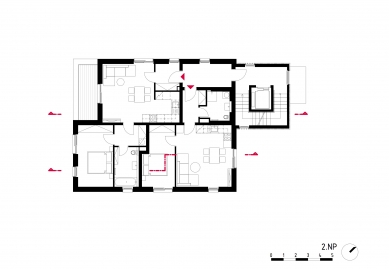 Viladům Suchdol - Půdorys 2.np - foto: DESTYL atelier
