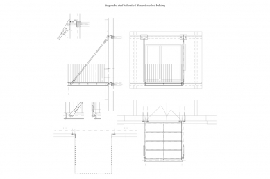   Prefab house in  Rimavska Sobota - Detail of the balcony - foto: GutGut