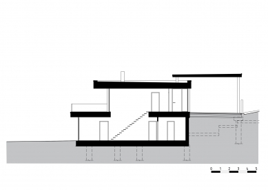 Rodinný dům ve svahu nad Radotínem - Řez - foto: DESTYL atelier