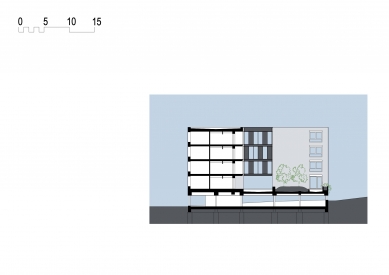 Apartment houses Vojtova - <translation>Apartment Building A - Section</translation> - foto: Rudiš & Rudiš architekti