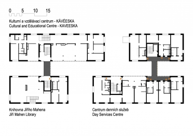 Apartment houses Vojtova - Multifunctional Building B - Floor Plan 2nd Floor - foto: Rudiš & Rudiš architekti