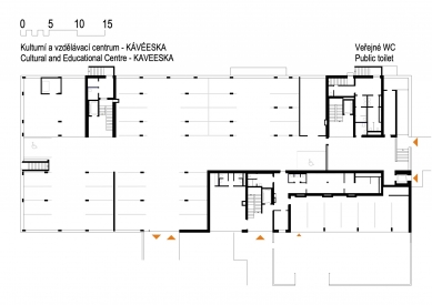 Apartment houses Vojtova - Multifunctional Building B - Floor Plan 1st Basement Level - foto: Rudiš & Rudiš architekti