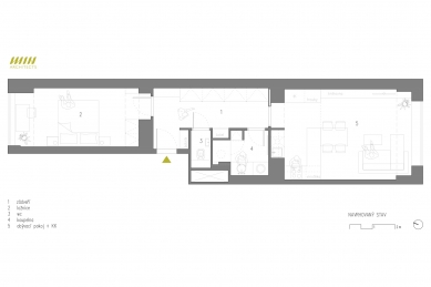 Rekonstrukce bytu v Karlíně - Půdorys bytu - návrh - foto: Win-Architects s.r.o.