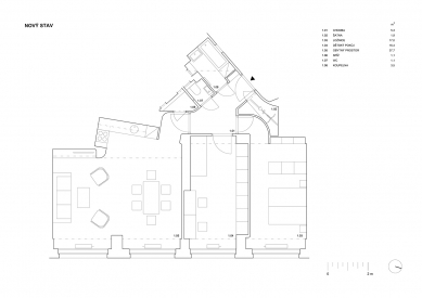 Apartment in the Žáček Palace in Vinohrady - Floor plan of the new condition - foto: Vít Podráský