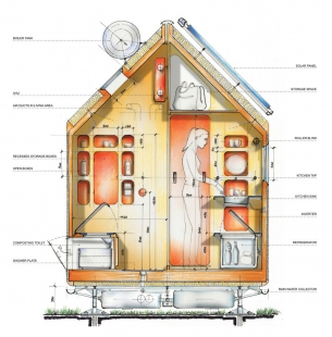 Diogene - Minimal Housing Unit - Řez - foto: PRBW